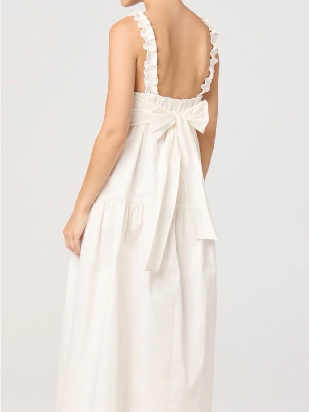 Astr Ruffled Strap Midi Dress in Cream - Picture 3 of 3